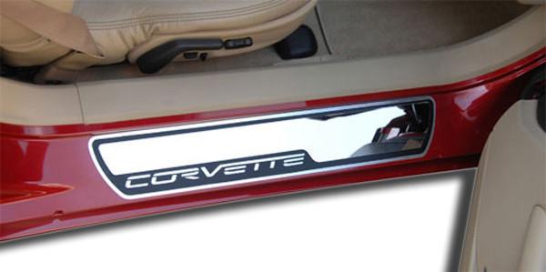 C6 Corvette American Car Craft Door Sill Inserts - 05-07