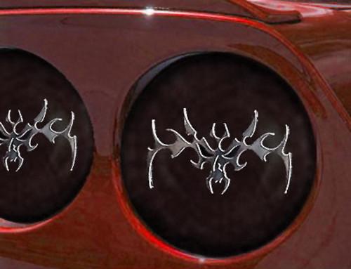 C6 Corvette American Car Craft Tail Light Louvers - Blackout Tribal