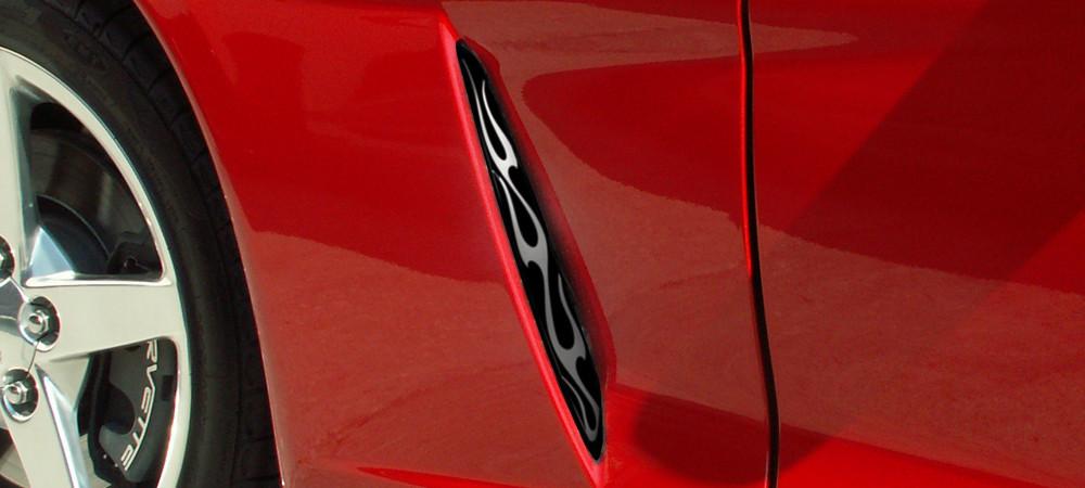 C6 Corvette American Car Craft Front Side Vent Grille - Flame