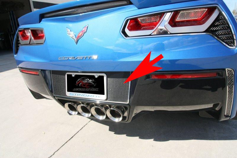 C7 Corvette American Car Craft License Plate Backer - Carbon Fiber