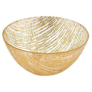 Badash KM710G 11" Gold Lines Handcrafted Glass Bowl DECBOWL