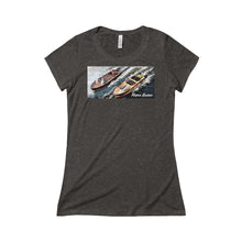 Load image into Gallery viewer, Chris Craft Runabout racing a mahogany hotrod Triblend Short Sleeve Tee