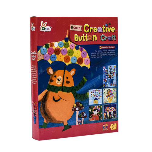 DIY Creative Button Painting Book Craft Educational Toys for Children - Girl Version