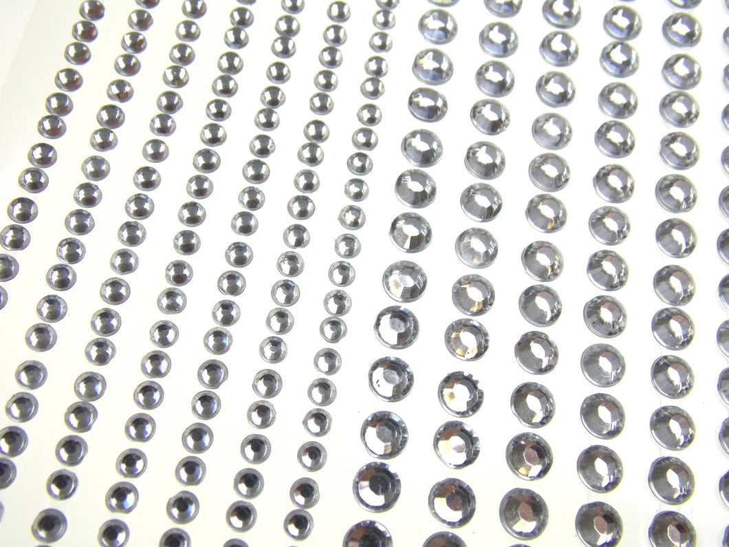Clear 3mm 5mm Gems Self Adhesive Stick On Craft Stickers 720 pc Lot 6 Nola Blake