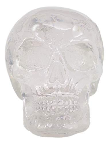 Ebros Clear Translucent Witching Hour Gazing Skull Miniature Figurine 2.5