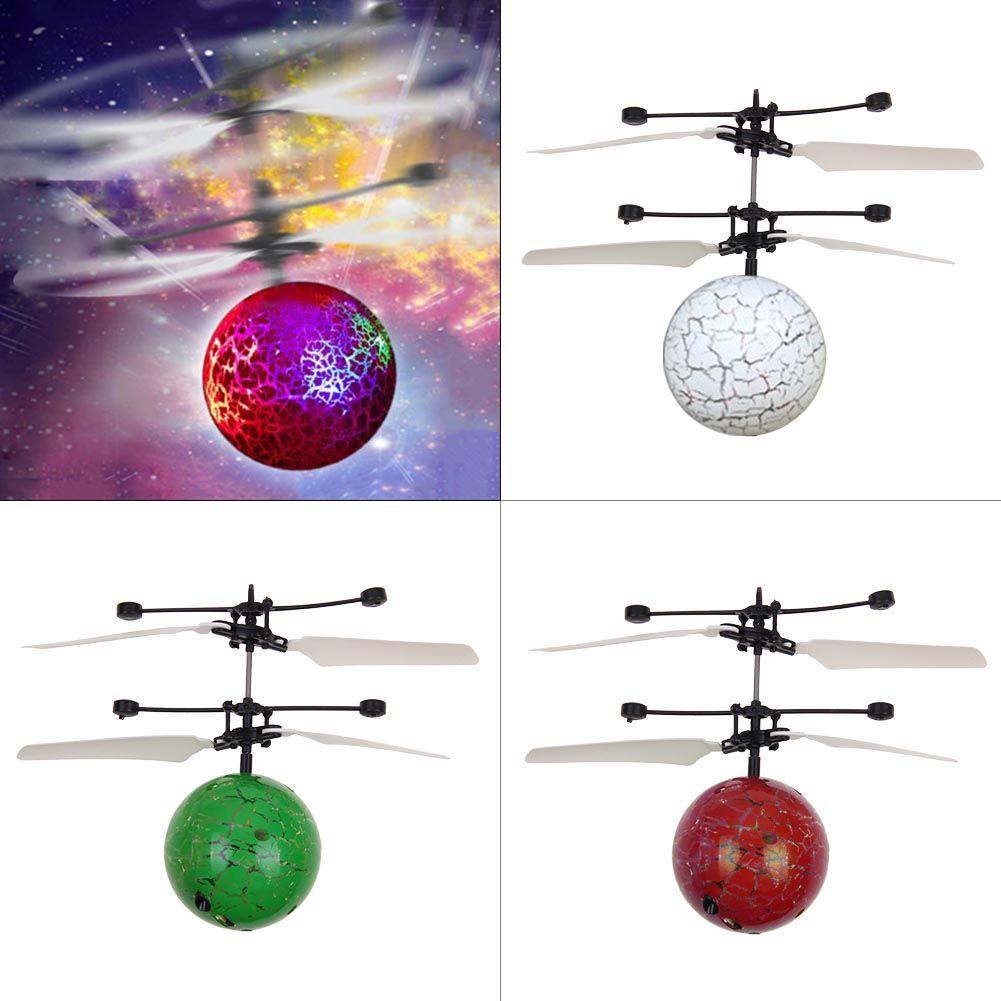 Electric RC Flying Ball Infrared Induction Aircraft LED Flash Light Kids Toy