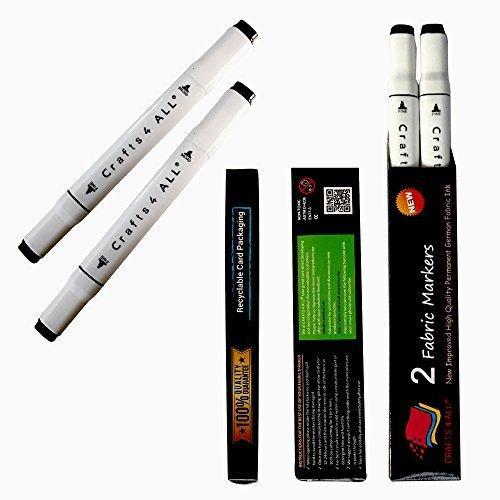 Crafts 4 All Permanent fabric marker Laundry Marker Non bleed Dual tip - 2 pack