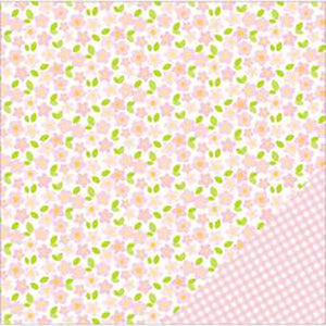 American Crafts Basics Double-Sided Cardstock 12"X12"-Light Pink Floral