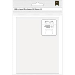 American Crafts A2 Envelopes (4.375"X5.75") 50/Pkg-White
