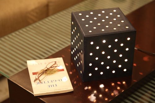 Creative Blue Dice Wooden Table Lamp