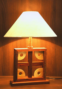 Artistic Square Wooden Table Lamp