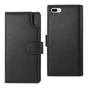 AMZER Handcrafted Genuine Leather RFID Credit Card Holder Wallet Case for iPhone 7 Plus - Black