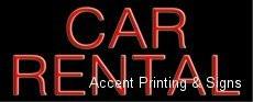 Car Rental Handcrafted Real GlassTube Neon Sign