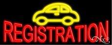 Auto Registration Handcrafted Real GlassTube Neon Sign