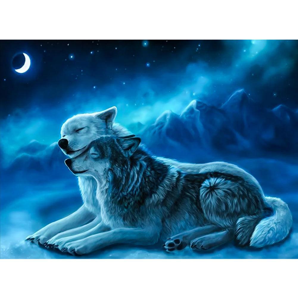 Diamond Painting - Full Round - 2 Wolves