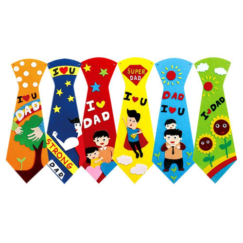 Creative Crafts DIY Ties Kids Handmade Educational Toys Fathers Day Gift