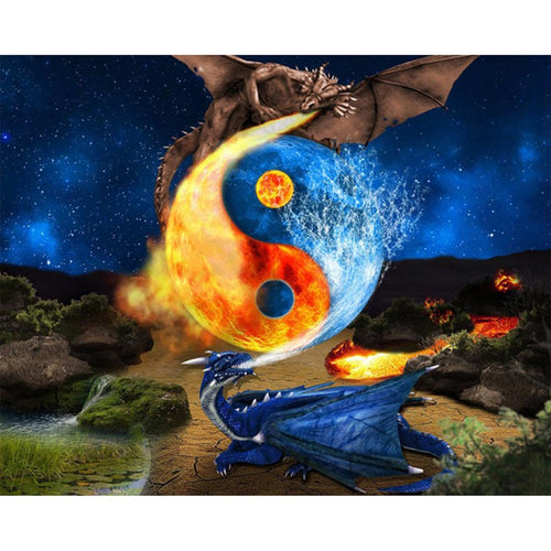 Diamond Painting - Full Round - Dragon Yinyang