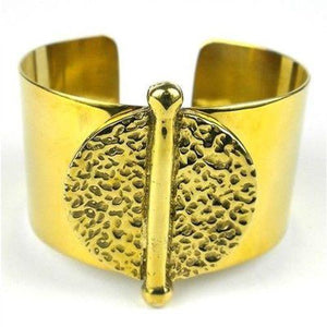 Bomb Casing Embossed Medallion Cuff - Craftworks Cambodia