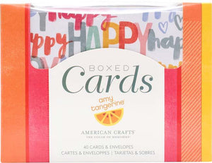 American Crafts A2 Cards W/Envelopes (4.375"X5.75") 40/Box-Amy Tan Oh Happy Life