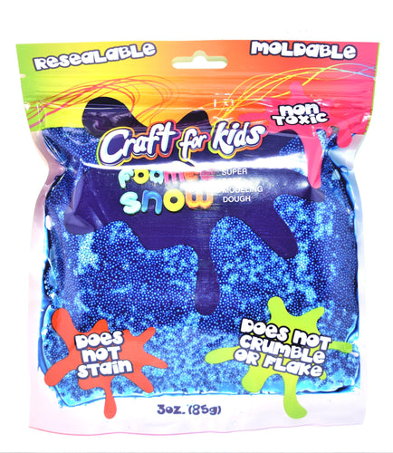 Craft For Kids Foamee Snow Super Soft Modeling Dough, Blue Color, 3 oz.