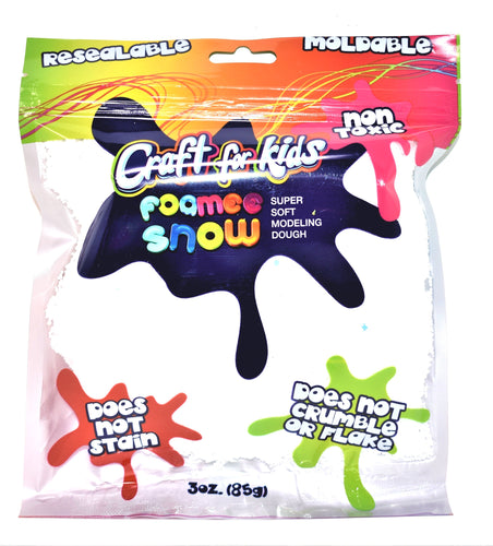 Craft For Kids Foamee Snow Super Soft Modeling Dough, White Color, 3 oz.