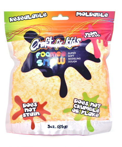Craft For Kids Foamee Snow Super Soft Modeling Dough, Neon Orange Color, 3 oz.