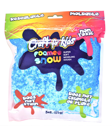 Craft For Kids Foamee Snow Super Soft Modeling Dough, Neon Blue Color, 3 oz.