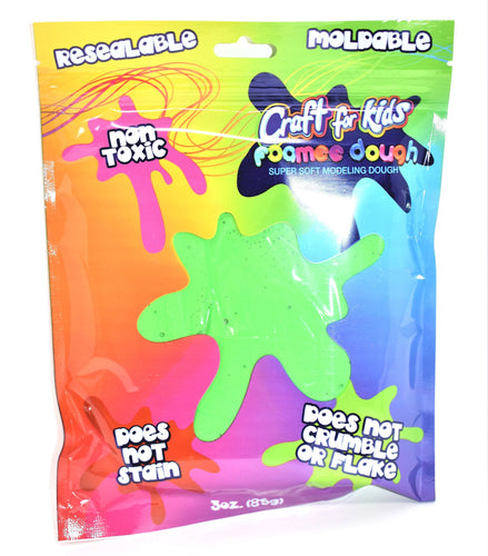 Craft For Kids Foamee Dough Super Soft Modeling Dough, Green Color, 3 oz.