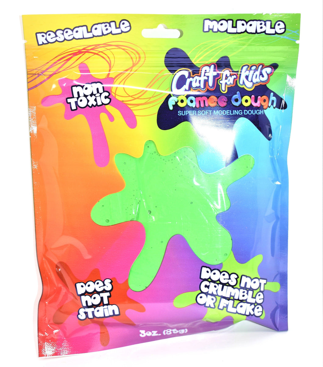 Craft For Kids Foamee Dough Super Soft Modeling Dough, Green Color, 3 oz.