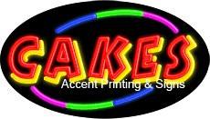 Cakes Flashing Handcrafted High Impact Energy Efficient Real GlassTube Neon Sign