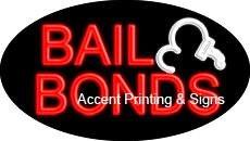 Bail Bonds Flashing Handcrafted Real GlassTube Neon Sign