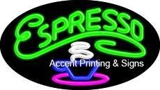 Espresso Flashing Handcrafted Real GlassTube Neon Sign