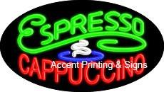 Espresso Cappuccino Flashing Handcrafted Real GlassTube Neon Sign