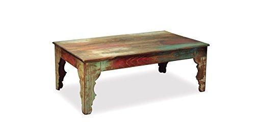 Crafters and Weavers Farmhouse Rustic Distressed Style Solid Wood Coffee Table