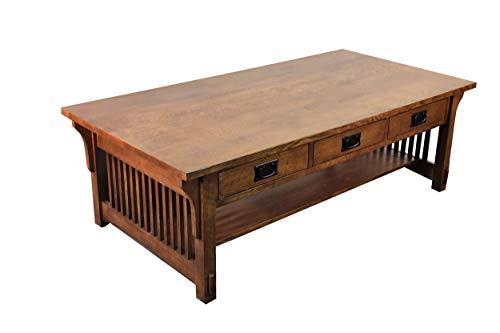 Crafters and Weavers Mission Quarter Sawn Oak Coffee Table with 6-Drawers