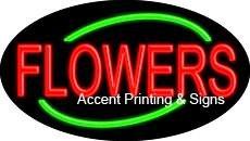 Flowers Flashing Handcrafted Real GlassTube Neon Sign
