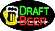 Draft Beer Flashing Handcrafted Real GlassTube Neon Sign