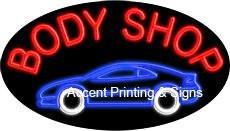 Body Shop Flashing Handcrafted Real GlassTube Neon Sign