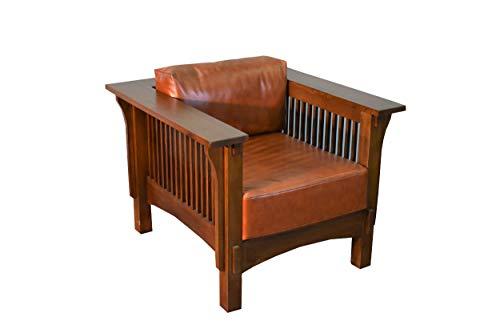 Crafters & Weavers Mission Crofter Style Oak and Leather Arm Chair / Craftsman Sofa Chair