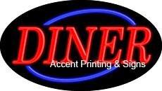 Diner Flashing Handcrafted Real GlassTube Neon Sign