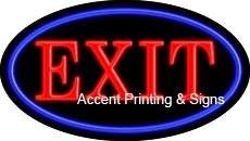 Exit Flashing Handcrafted Real GlassTube Neon Sign