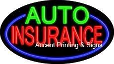Auto Insurance Flashing Handcrafted Real GlassTube Neon Sign