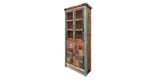 Crafters and Weavers La Boca Carved Reclaimed Wood China Cabinet or Bookcase