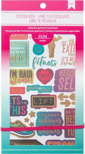 American Crafts Planner Stickers 12-Page Book 4.75"X9"-Fitness