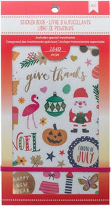 American Crafts Planner Stickers 12-Page Book 4.75"X9"-Seasonal