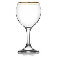Artcraft Gurallar Atlantica 8.75 Oz Wine Water Goblets Glasses with Gold Rim, Set of 6