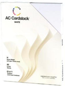 American Crafts Cardstock Pack 8.5"X11" 60/Pkg-White