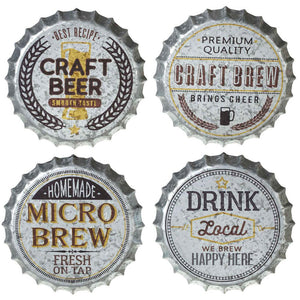 CRAFT BEER BOTTLE CAP WALL DECOR ASST