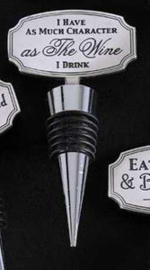 Giftcraft Plaque Wine Bottle Stopper, Choice of Sayings