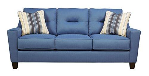 Benchcraft - Forsan Nuvella Contemporary Sofa Sleeper - Queen Size Mattress Included - Blue